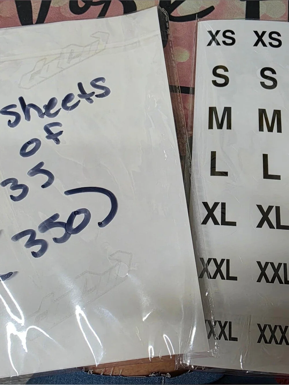 350 White Inventory Sticker Sheets -